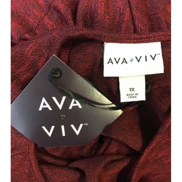 Ava & Viv Plus Size Dress 1X Red Slub Sheath New - Picture 4 of 5